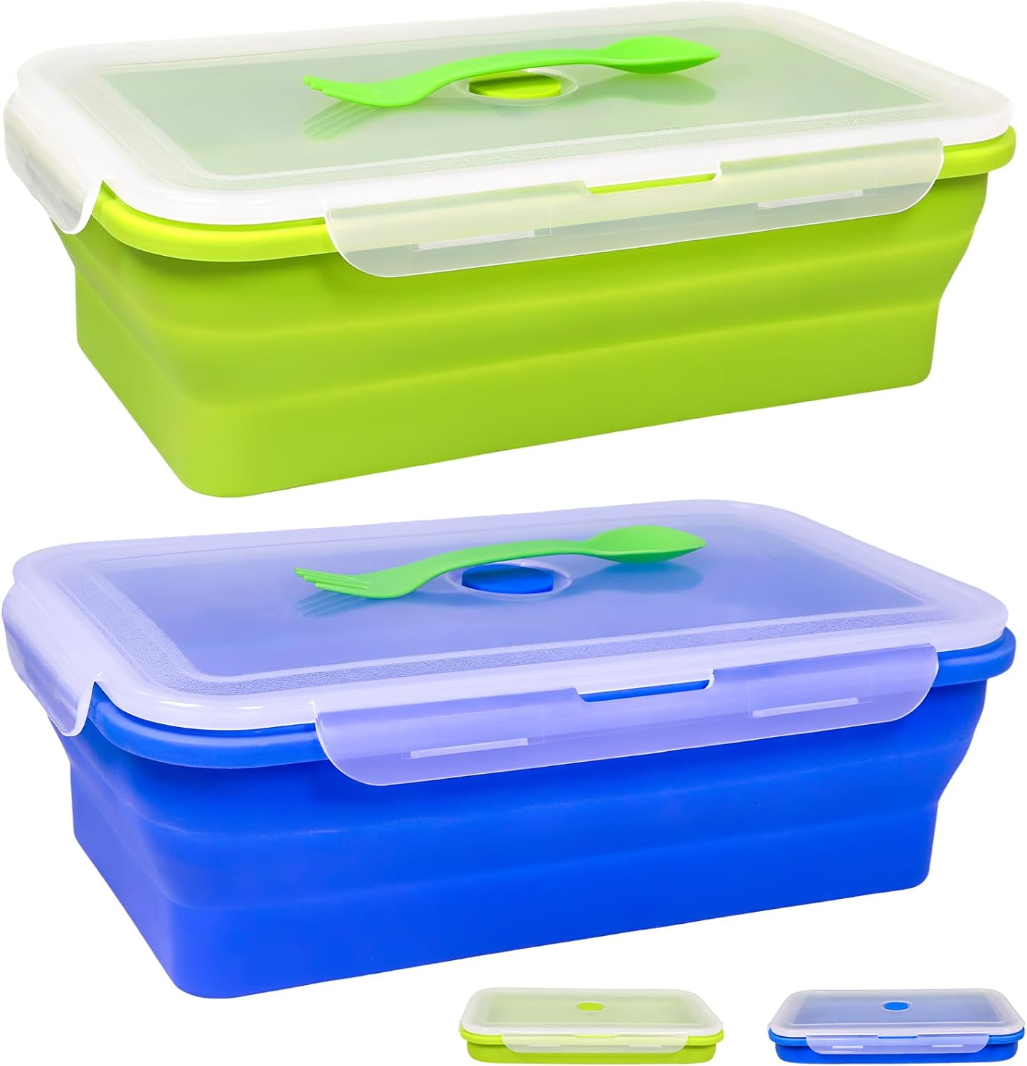 Extra Large Collapsible Silicone Food Storage Containers, 2 Pack