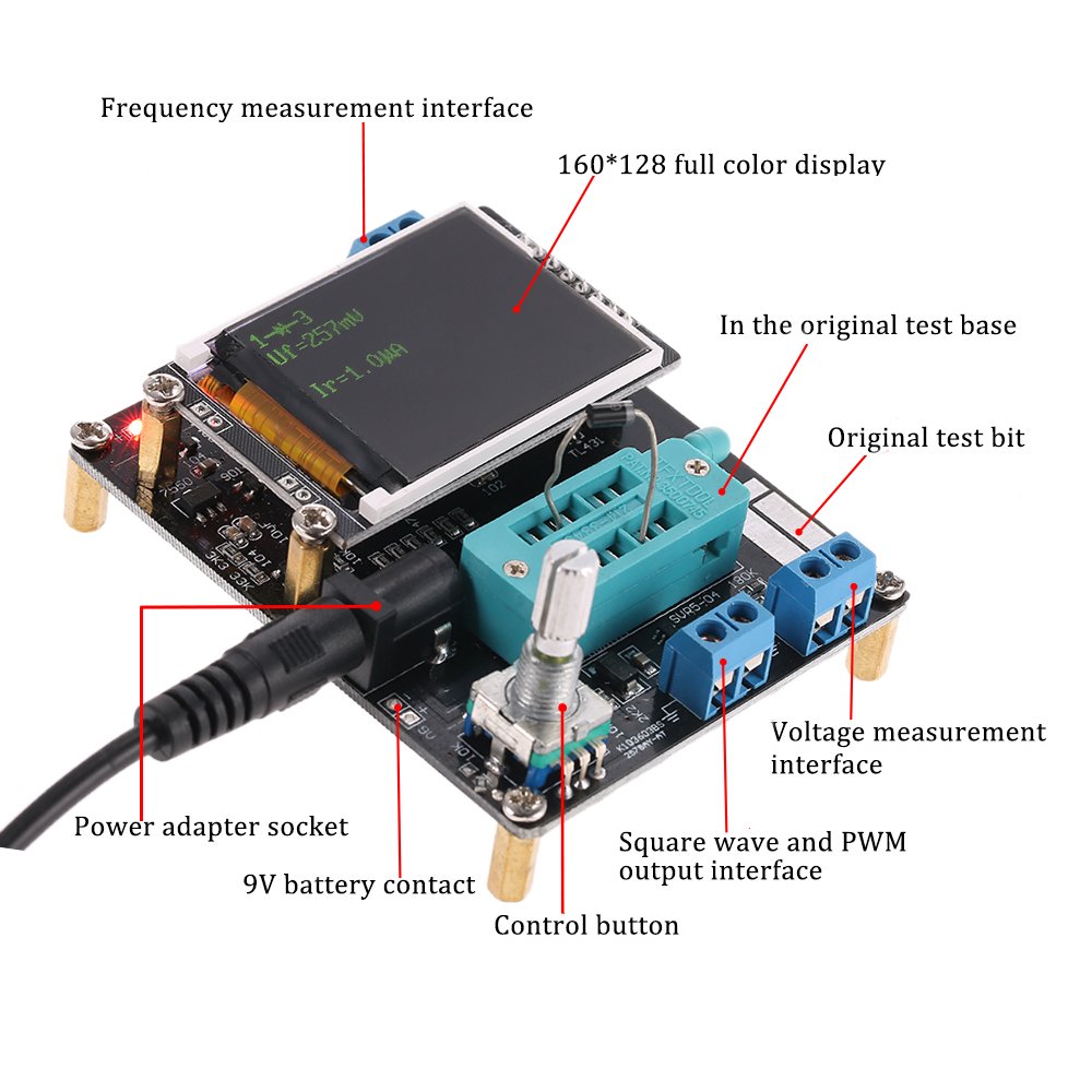 Multifunktionale LCD GM328A Transistor Tester Diodenkapazität ESR Spannung Frequenz Meter PWM Rechtecksignalgenerator SMT Löten
