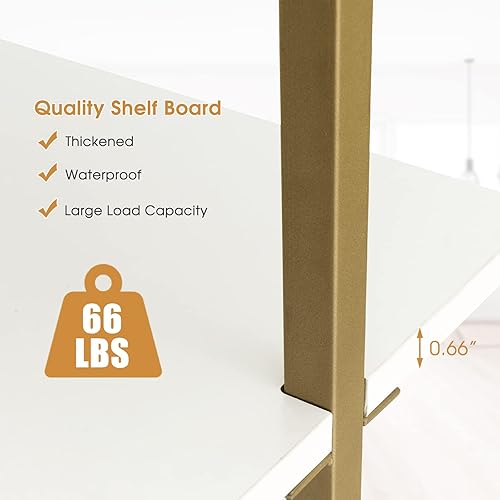 Miniatura 5 de Tangkula Estantería de 5 niveles, moderna estantería de escalera para montar en la pared, estantería abierta de madera de 5 niveles con marco de