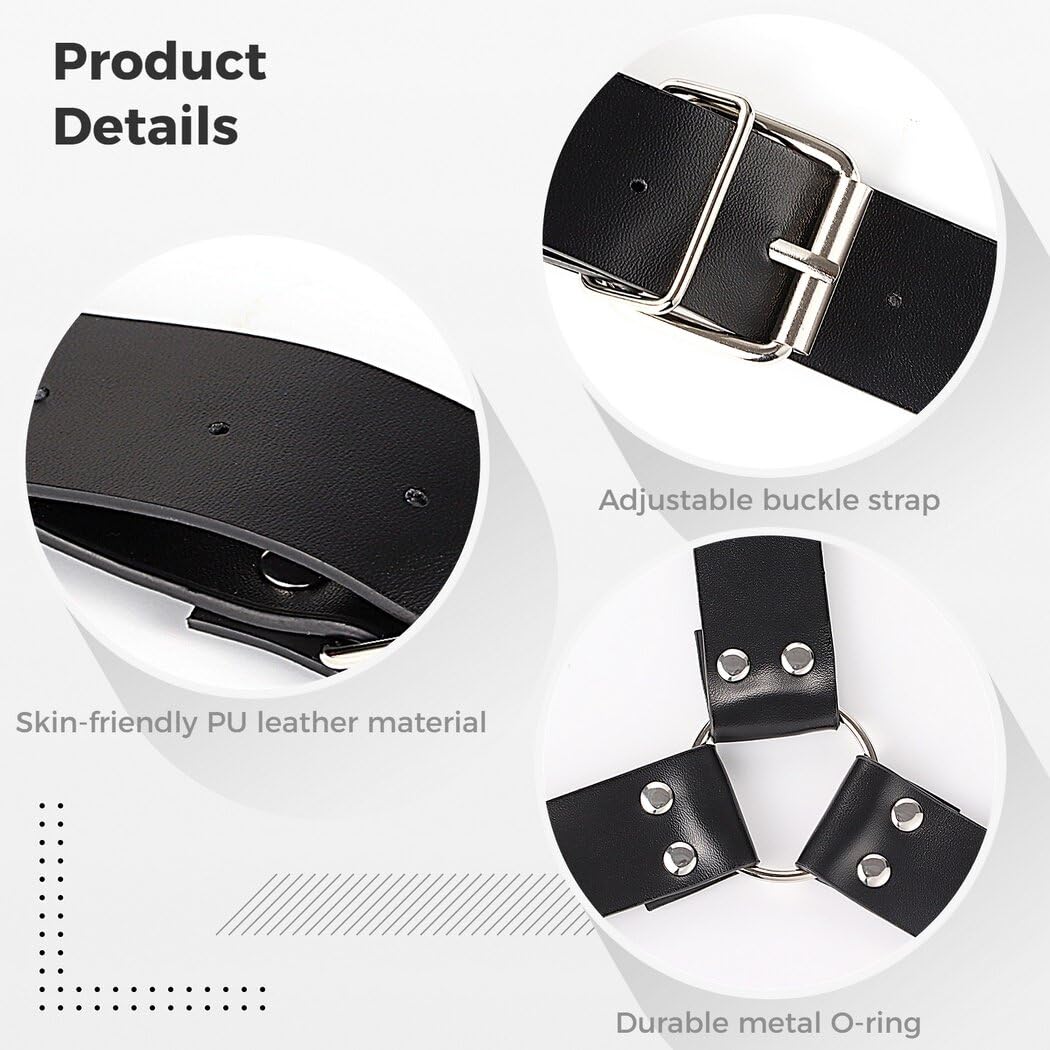 Arnés ajustable de piel sintética para hombre, cómodas correas de hombro, arnés de cuerpo resistente para disfraz punk, ropa de club, ver fotos, M