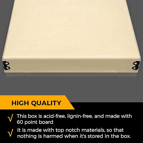 Miniatura 5 de Golden State Art, Caja de almacenamiento de archivo, caja de museo frontal sin ácidos con borde de metal para almacenar obras de arte, fotos,