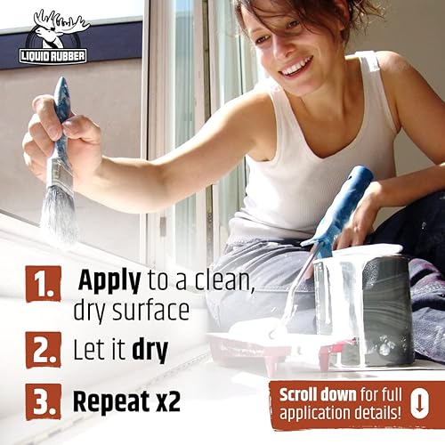 Vista 5 de Liquid Ruber - Revestimiento de poliuretano para cubiertas y muelles, fácil de aplicar, sellador resistente a los rayos UV, uso interior y exterior