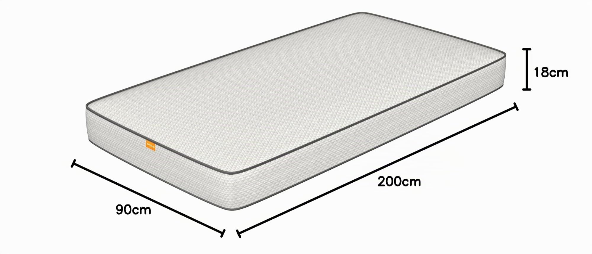 miasuite i sogni italiani Matelas 90x200 H 18 cm, Waterfoam et Indéformable - Dispositif médical. Primavera, Bianco