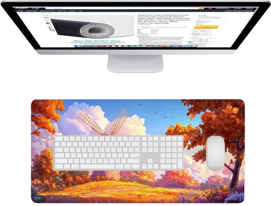 Mouse pad base caoutchouc antidérapante Moulinvent pour setup PC de bureau