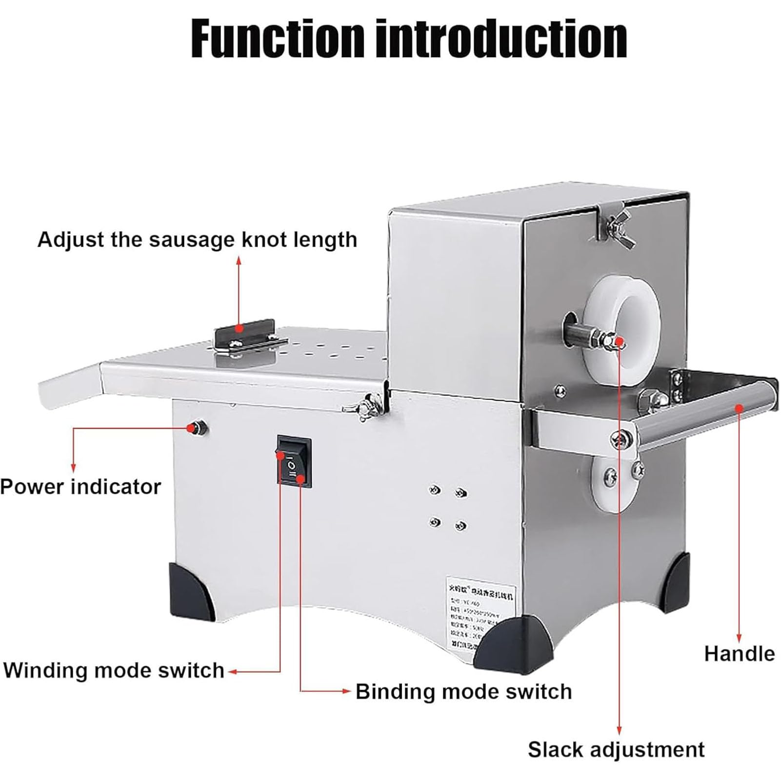 Machine à Nouer Saucisses Automatique éLectrique, Poussoir à Saucisse éLectrique 200W Professionnel, Équipement Électrique Professionnel pour Restaurants Et Cuisines (50mm)