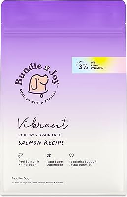 Bundle x Joy Vibrant Salmon Superfood Dog Food - 4lb Bag - Probiotics - Poultry Free