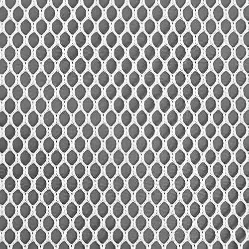 4mm Polyester Hex Mesh - White Fabric - by The Yard