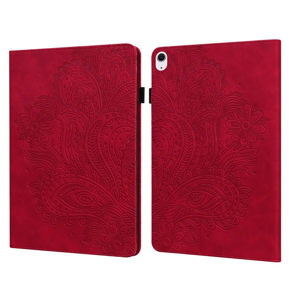 Étui iPad 11e génération 2025 cuir rouge à rabat haute finition