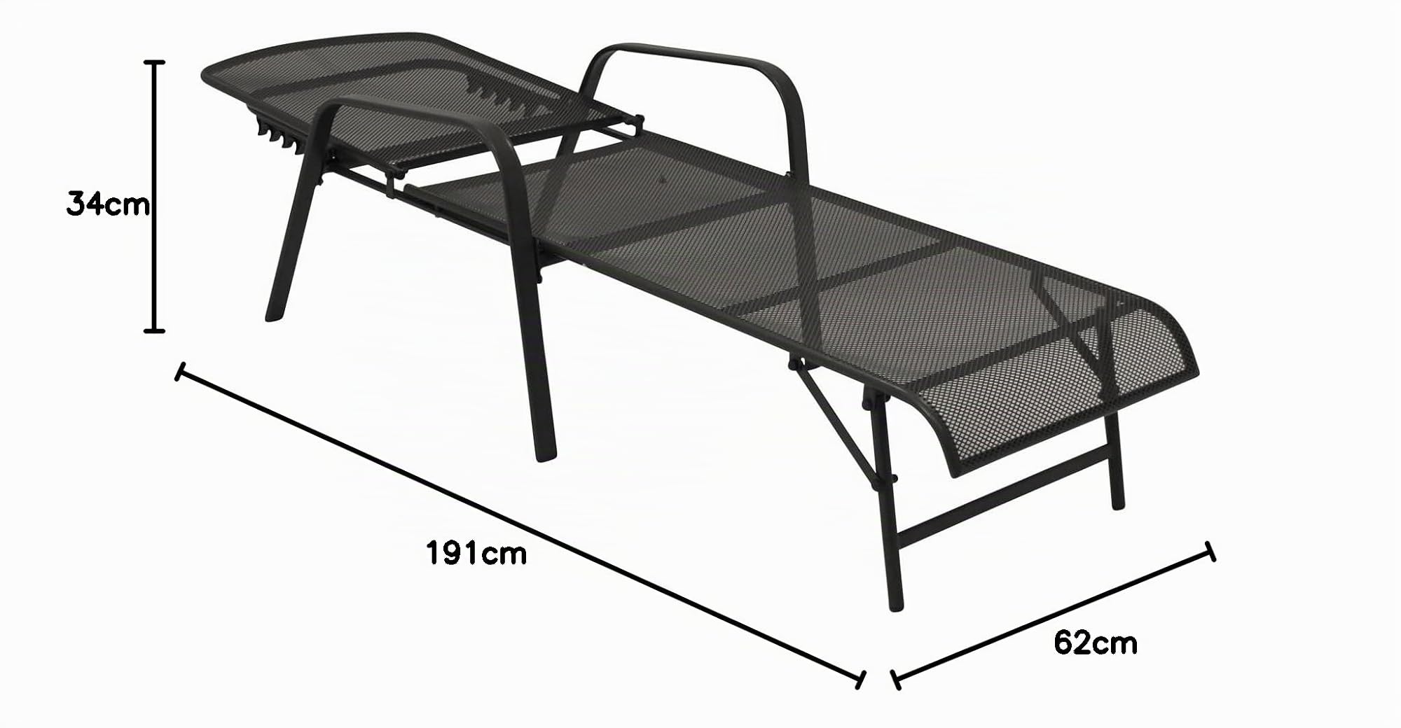 DEGAMO Gartenliege Sonnenliege Classic, Stahlgestell, Liegefläche aus Streckmetall, Farbe anthrazit, Outdoor