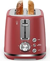 Vista 8 de Tostadora de 2 rebanadas con ranuras extra anchas de 1.5 pulgadas y bandeja extraíble para migas, 6 opciones de tostado, apagado automático