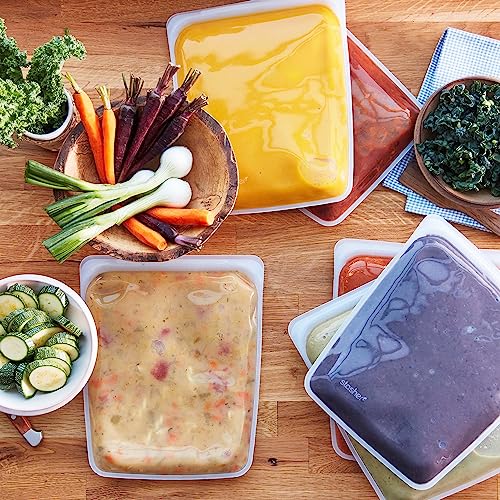 Stasher Reusable Silicone Storage Bag, Food Storage Container, Microwave and Dishwasher Safe, Leak-free, 1/2 Gallon, Amethyst