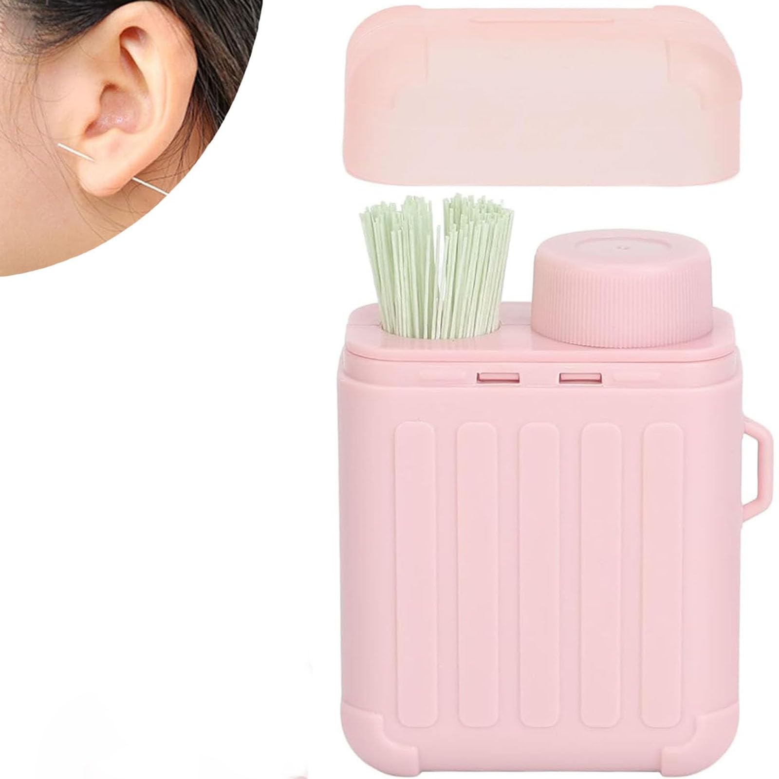 Ear Piercing Cleaning Kit, Disposable Ear Hole Ear Care Kit,Earrings Hole Cleaner with 180/240 Earrings Floss,Cleaning Solution Ears Piercing Hole Cleaners Floss for Women,Odor Removal (Rose, 240pcs)