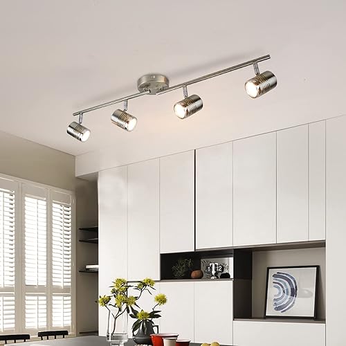 Miniatura 10 de DLLT - Luz LED de pista, kits completos de iluminación de riel, luces de techo empotradas GU10 (incluidas) para cocina, comedor, dormitorio,