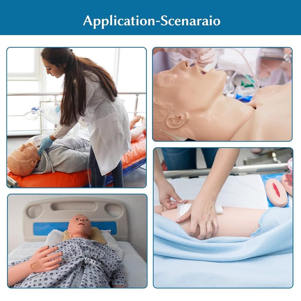 Simulation Pflege Menschenpuppen Patientenversorgung Medizinische Ausbildung Multifunktionale Puppe Pflegefähigkeiten Trainingsmodell Patientenpflege Puppe Mann Frau Ausbildung Trauma Wunde