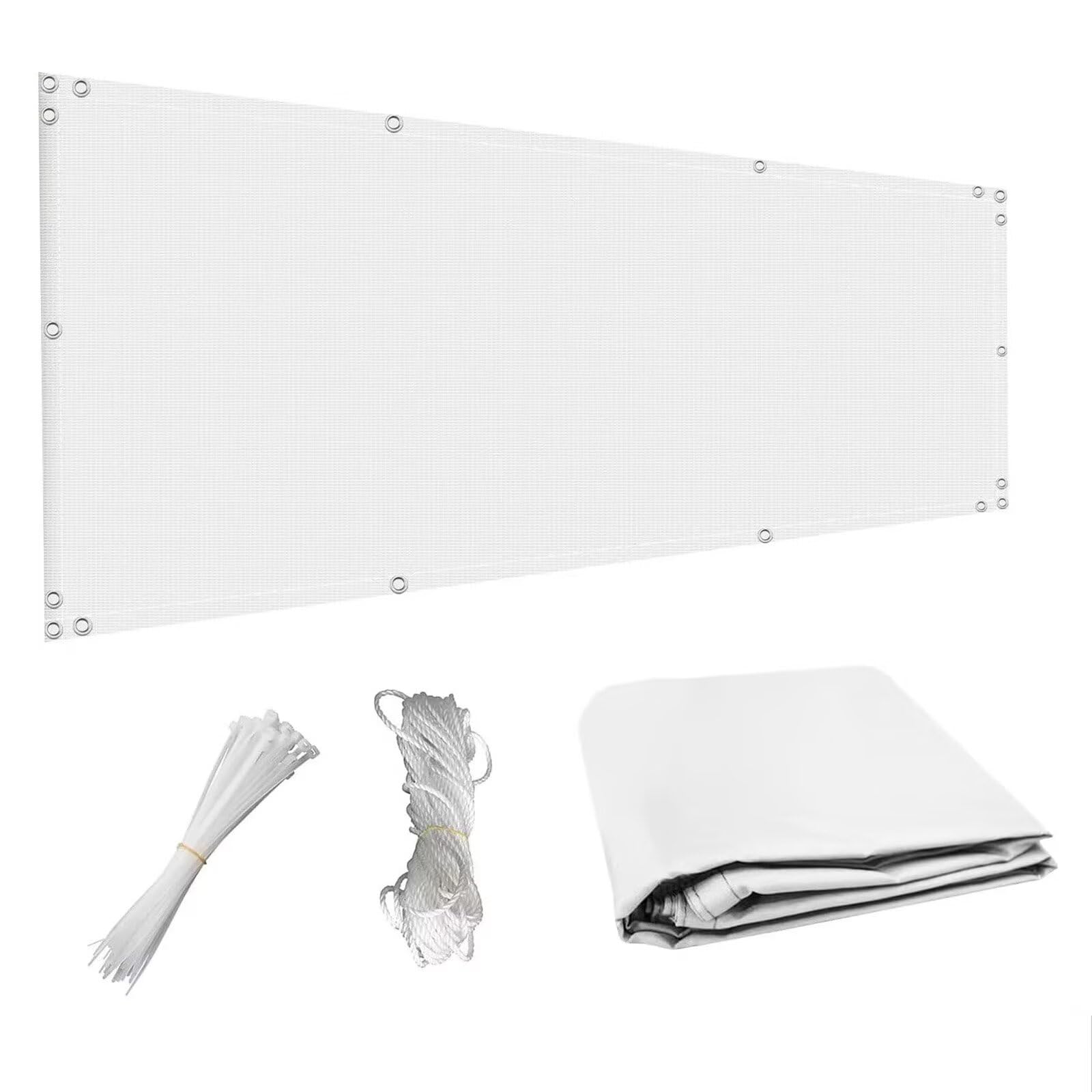 Ludamrn Balcony Cover Privacy Shield 75x100cm,Balcony Privacy & Protective Screens Uv Protection Windproof And Waterproof For Balcony and Patio Backyard Deck Porch Apartments-White