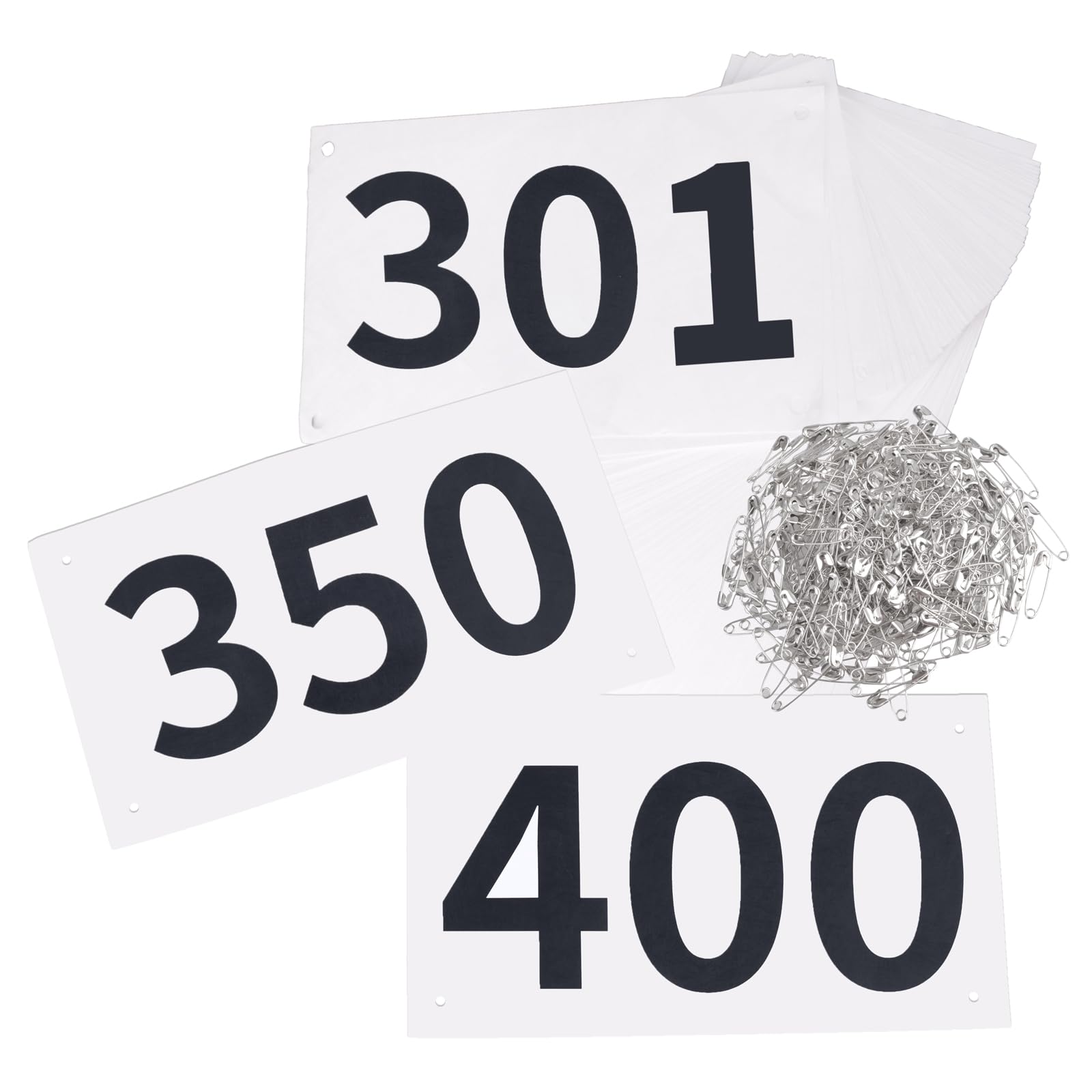 TRIWONDER Race Bibs Running Numbers with Safety Pins, Tyvek 4"x7" Large Numbers 1-500 for Marathon Runners Events Sports Games
