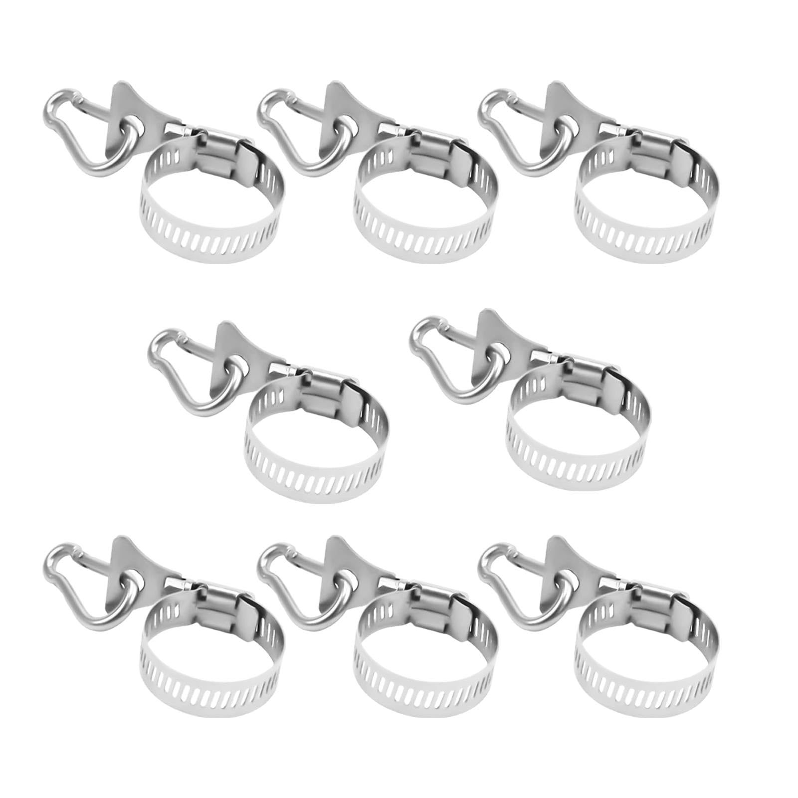 Clip Per Asta Bandiera In Acciaio Inox - Set Di 4 Fermagli Con Velcro Per Fissare Bandiere A Pennoni