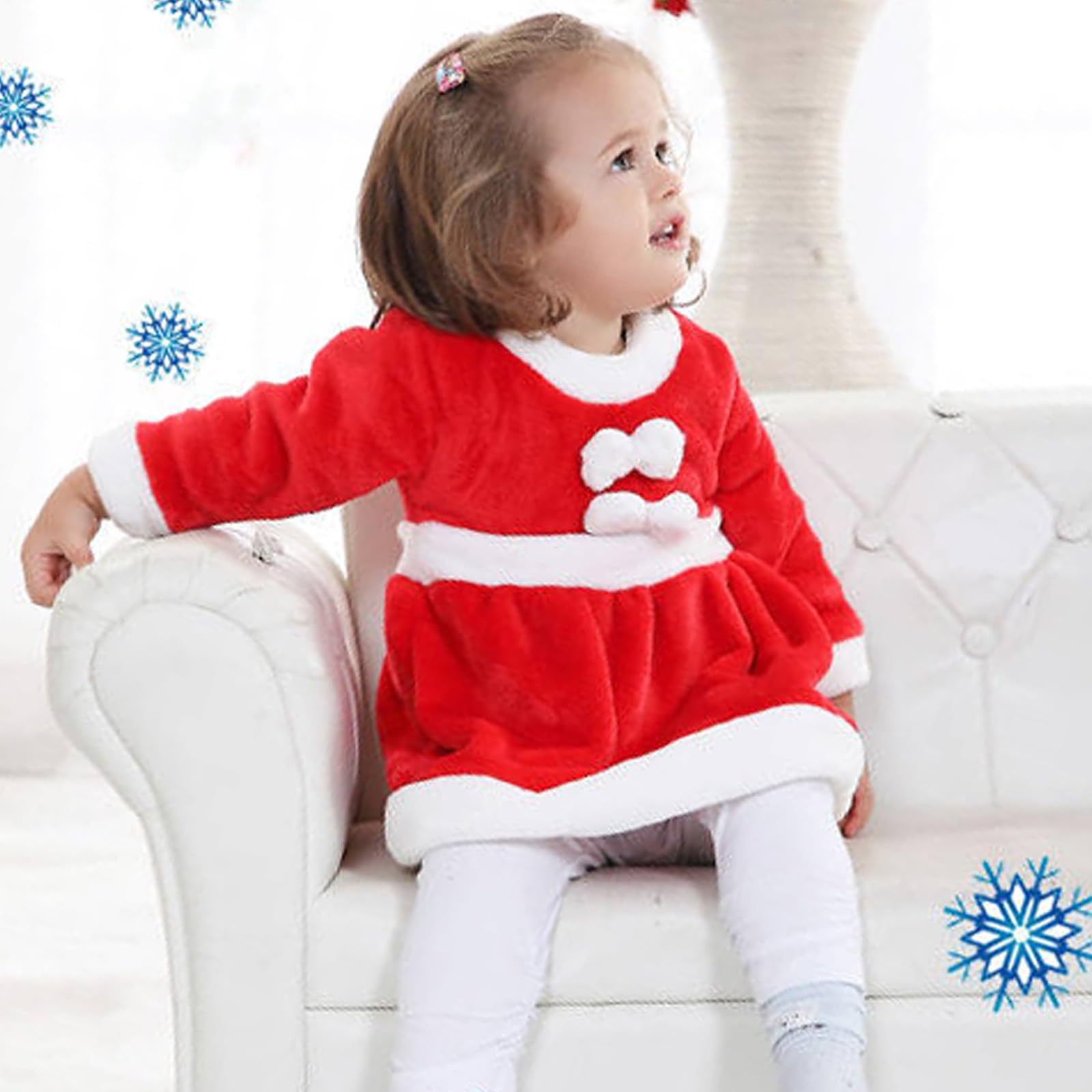 Costume da Babbo Natale per bambini, set da 3 pezzi con giacca, pantaloni e