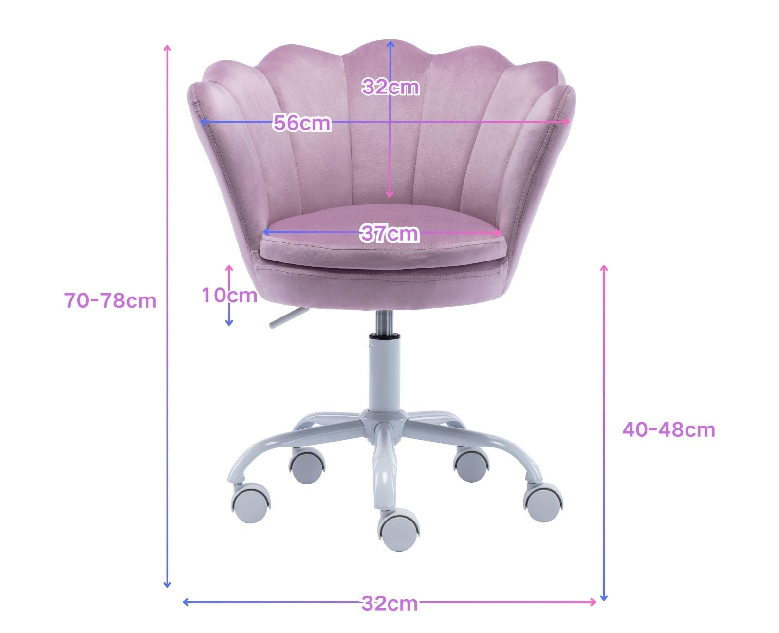 chairus Chaise de Bureau Enfant pour Chambre avec Coussin Confortable, Chaise pour Enfant avec Pied Pivotant (Violet)