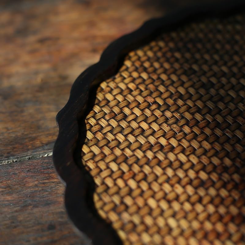 NEBE Bandeja de Te Bandeja de té, Bandeja de té de Madera, Soporte for Taza de té, Accesorios de Madera for la Ceremonia del té Bandeja de Juegos de Té