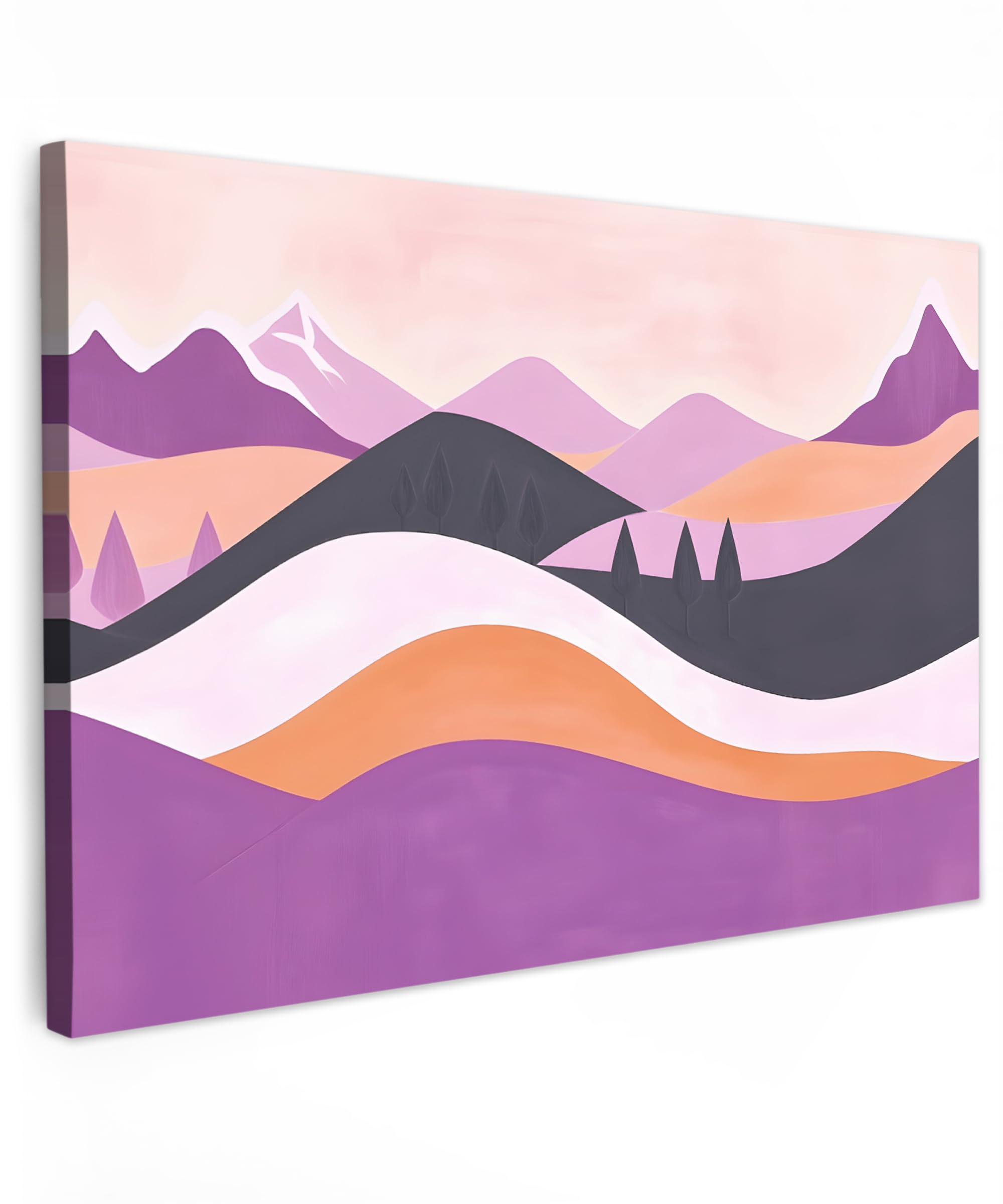 MuchoWow© Wandbilder Groß 120x80 cm XXL Schlafzimmer Home Deko Wohnung Bild Wohnzimmer Fotoleinwand Wand Bilder Leinwand Wall Decor Abstract - Golven - Landschap