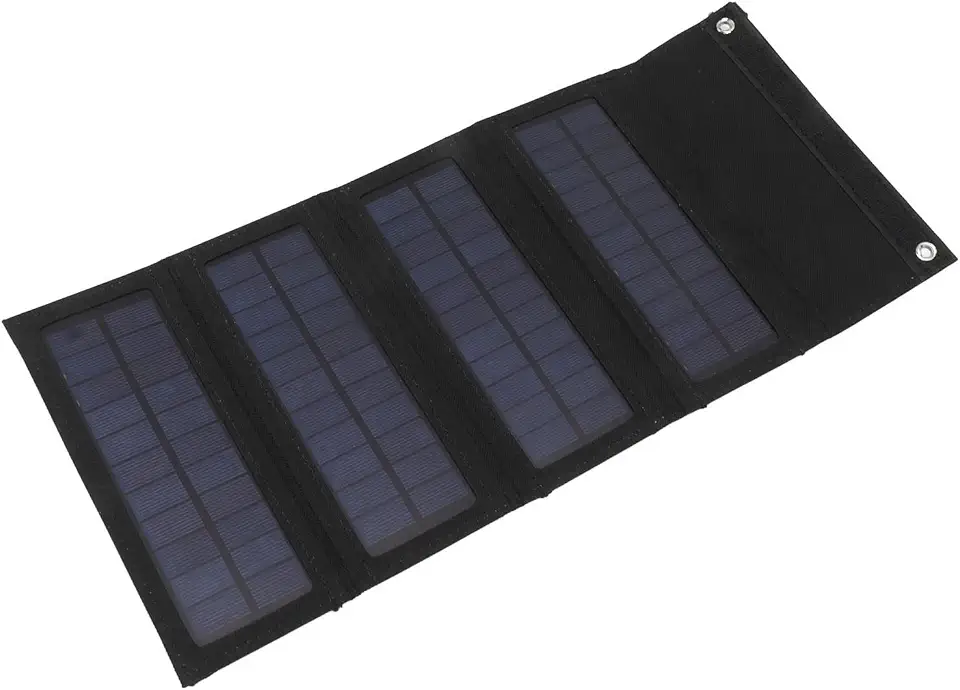 Carregador Portátil de Painel Solar Dobrável de 40 W, Alta Eficiência de Conversão, Porta USB, Leve para Camping, Caminhada, Mochila, Passeios a Cavalo, Pesca (Preto)