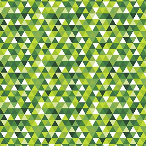 100x160cm Dreiecke Pyramide 100% Baumwolle Baumwollstoff Kinder Meterware Handwerken Nähen Stoff (Dreiecke Grün Weiß, 100x160cm (11,99€/m))