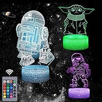 xocome Star Wars Lampara 3D Luz Nocturna Infantil -16 colores