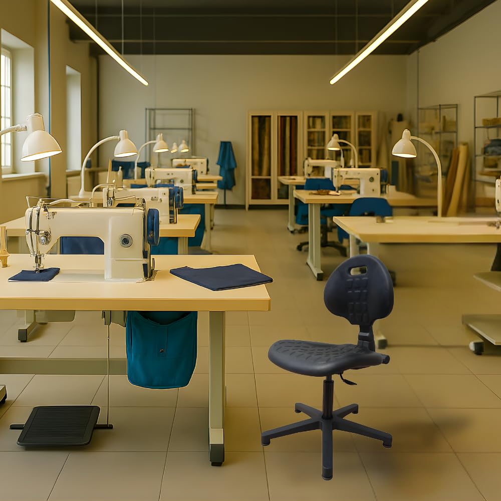 FITEX Sedia Operativa CALLIOPE in Poliuretano ad Alta Resistenza, Facile da Pulire, Seduta Tecnica per Ufficio, Laboratorio e Aree Produttive - Nera