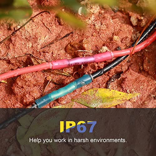 Haisstronica HX-1025 200Pcs 16-14 Awg Blue Heat Shrink Butt Connectors-Tinned Red Copper 0.8Mm-Marine Grade Insulated Crimp Wire Connectors-Waterproof Electrical Connectors-Butt Splice thumb #1