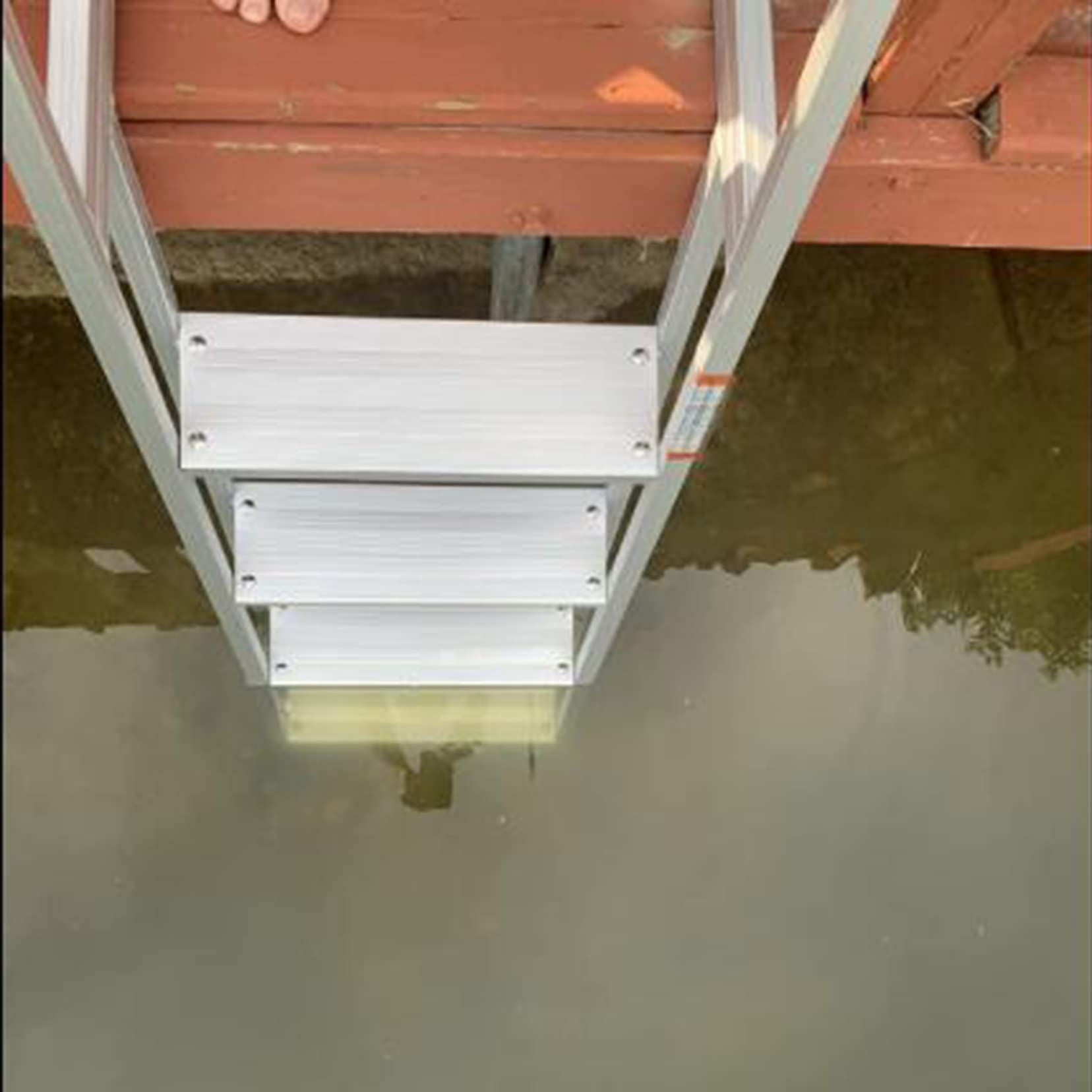 Scala per barca d'imbarco rimovibile a 4 gradini in alluminio per impieghi gravosi, molo per pontone marino, ogni gradino 16 "X 4