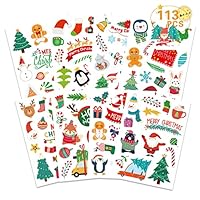 XINDY Christmas Stickers for Kids Crafts Card Making Self Adhesive Xmas Stickers Packs for Cards, Envelope, Scrapbook, Gift, Stocking Fillers Christmas Party Bag Fillers for Kids Party Favours
