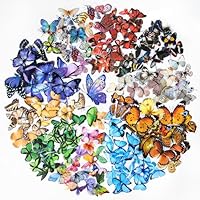 400PCS Transparent Butterfly Stickers Set for Scrapbooking, 10 Styles, Self-Adhesive Butterfly Decorative Decals for Bullet Journal, Planner, Card Making, Craft