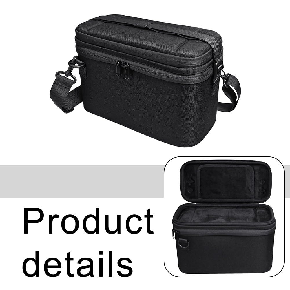 ZYWUOY EVA Storage Bag per per Nintendo Switch 2, tracolla staccabile custodia rigida, organizer da viaggio nero 18x14x28cm