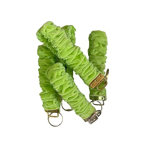 Key Lime Scrunched Velvet Wristlet (key lime, goldtone hardware)