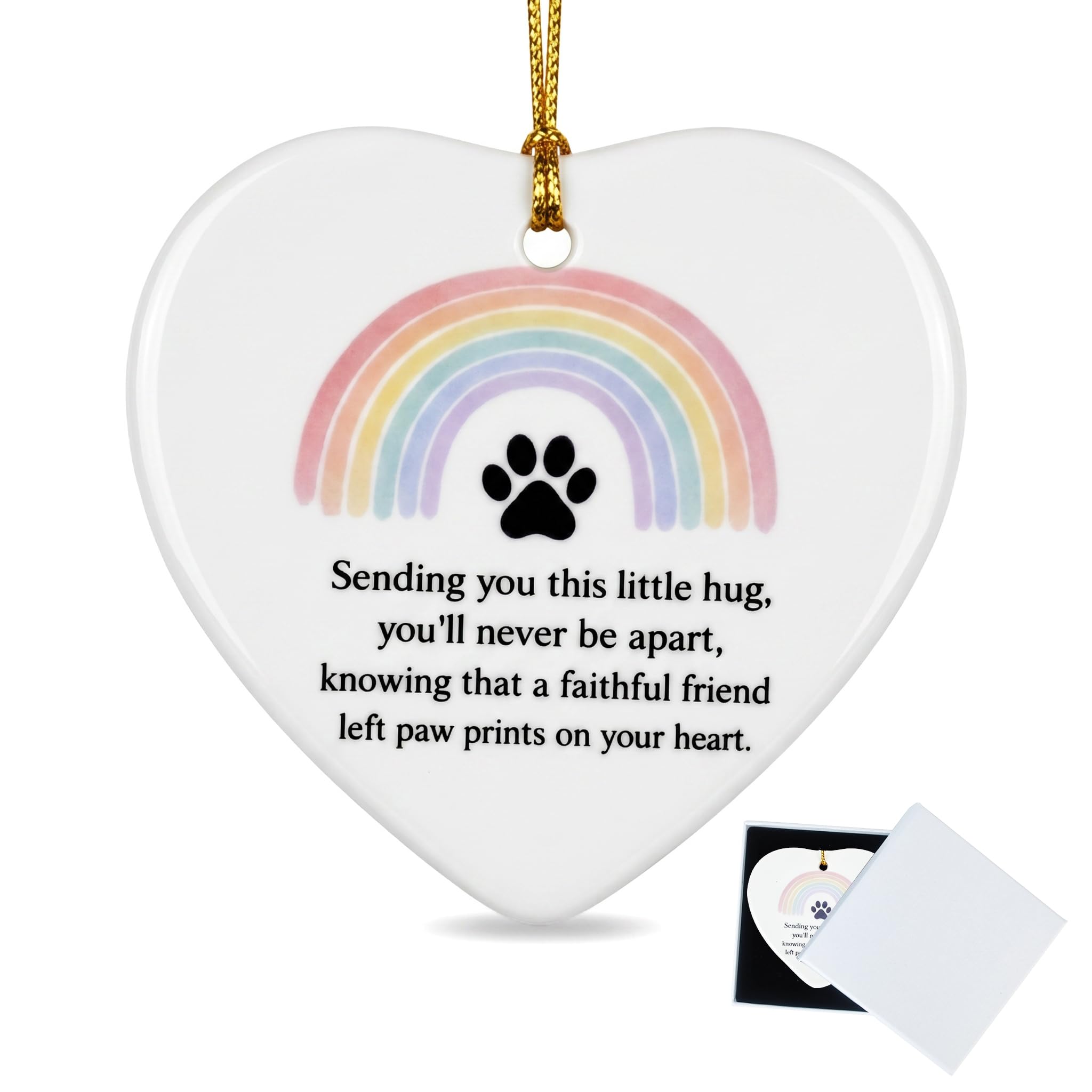 1 Pet Loss Gifts, Dog Memorial Plaque, Cat Sympathy Keepsake, Rainbow Bridge Bereavement Ornament, Sorry For Your Loss Remembrance Decoration, Grieving Friend Present (Rainbow)
