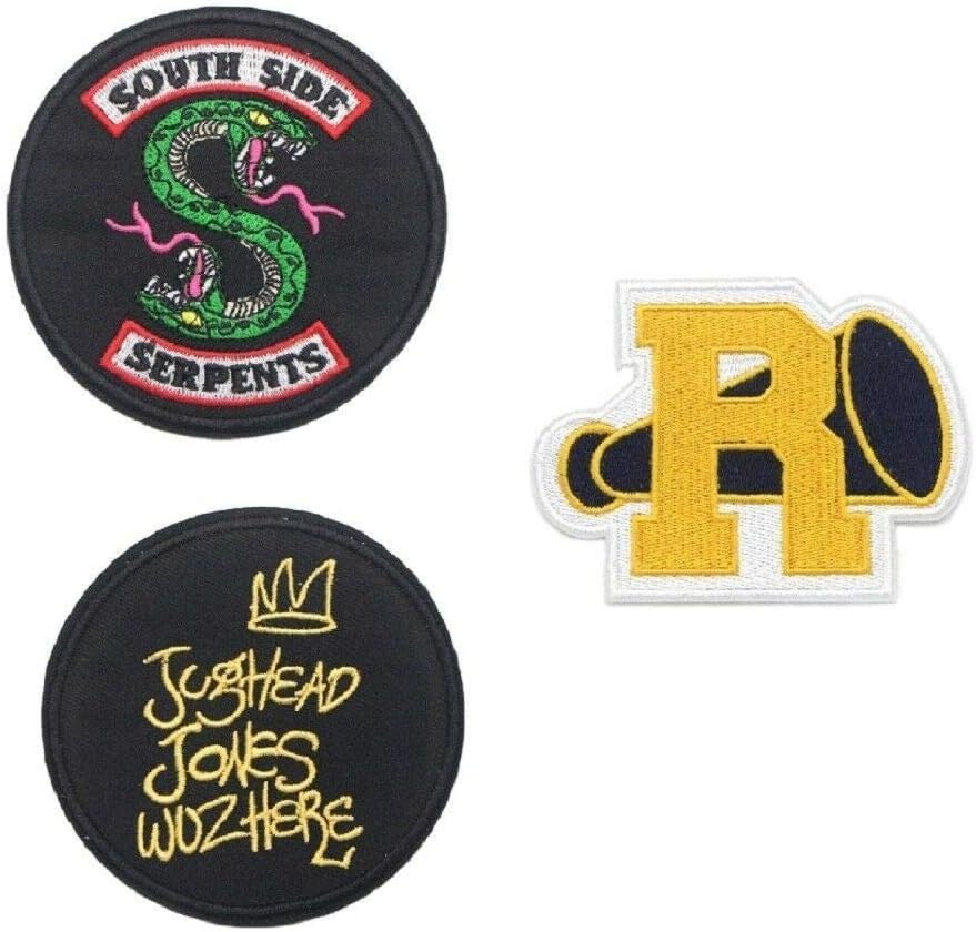 Riverdale TV Series Cosplay Embroidered Iron on Set of 3 Patches