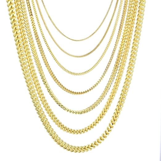 dino13✾14kgf Nuragold 14k Real Yellow Gold Franco Square 2.5mm Box Chain