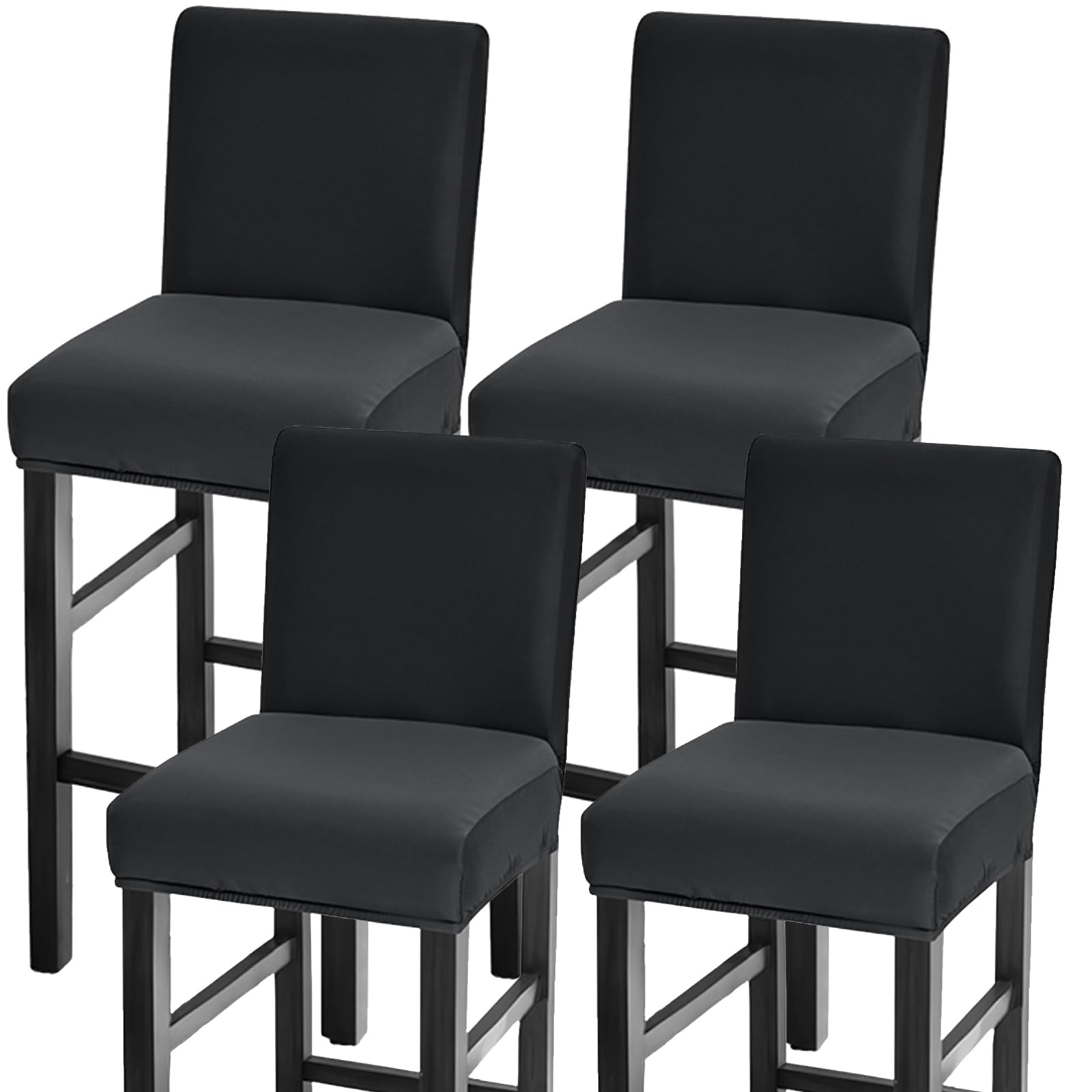 Bar Stool Covers Counter Chair Slipcovers Set of 4,Dark Grey