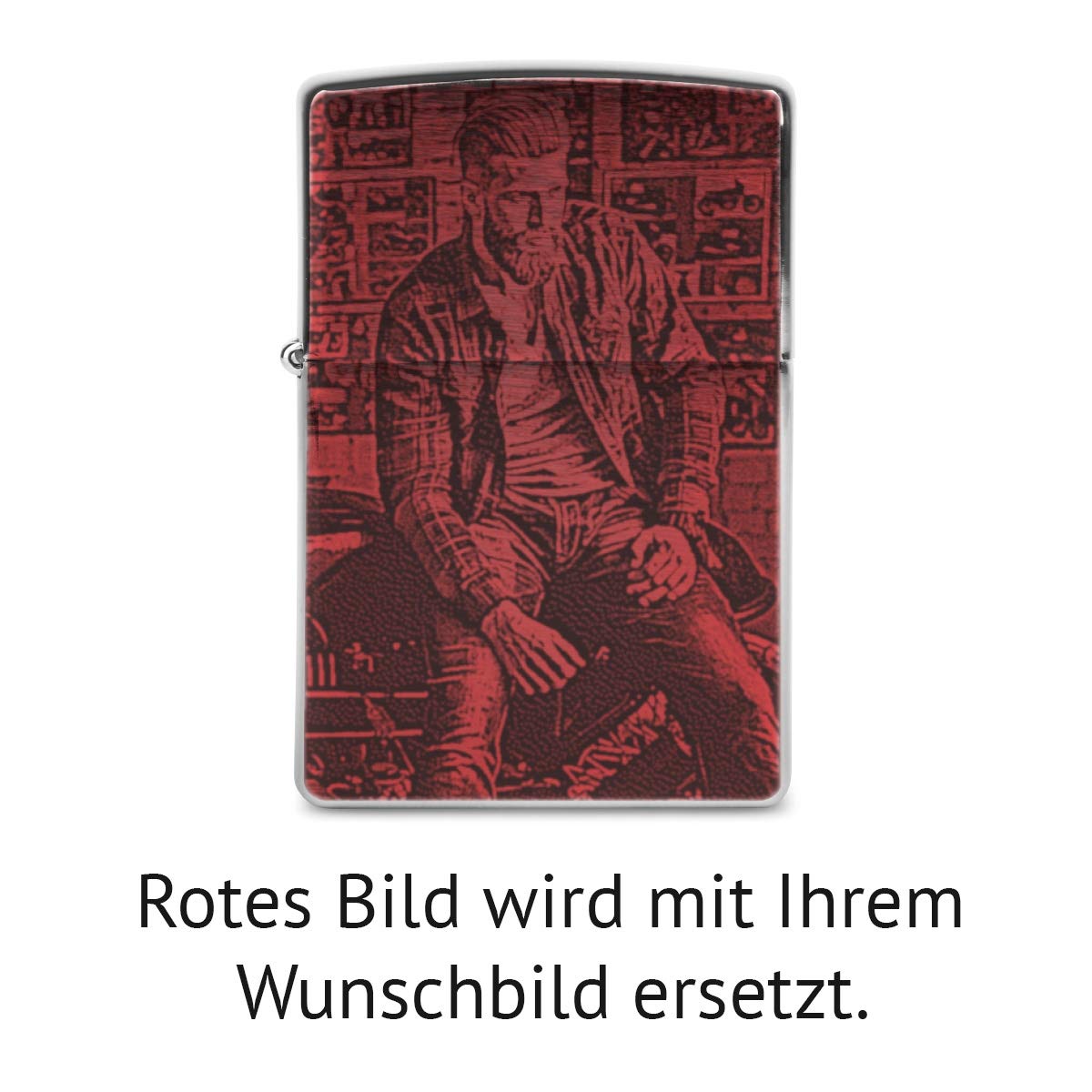 Zippo Sturmfeuerzeug Original Chrom gebürstet individuelle Gravur Eigenes Foto - Fotogravur