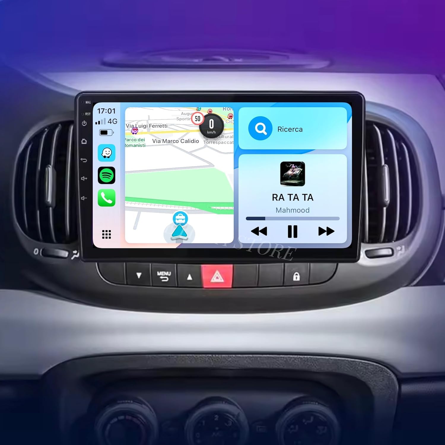 Android 14 Autoradio per Fiat 500L 2012-2017 10.1 Pollici Bluetooth Car Stereo Tablet Touchscreen Radio Navigatore GPS Supporta Wireless Carplay Android Auto Controllo del Volante WiFi (2+64GB)