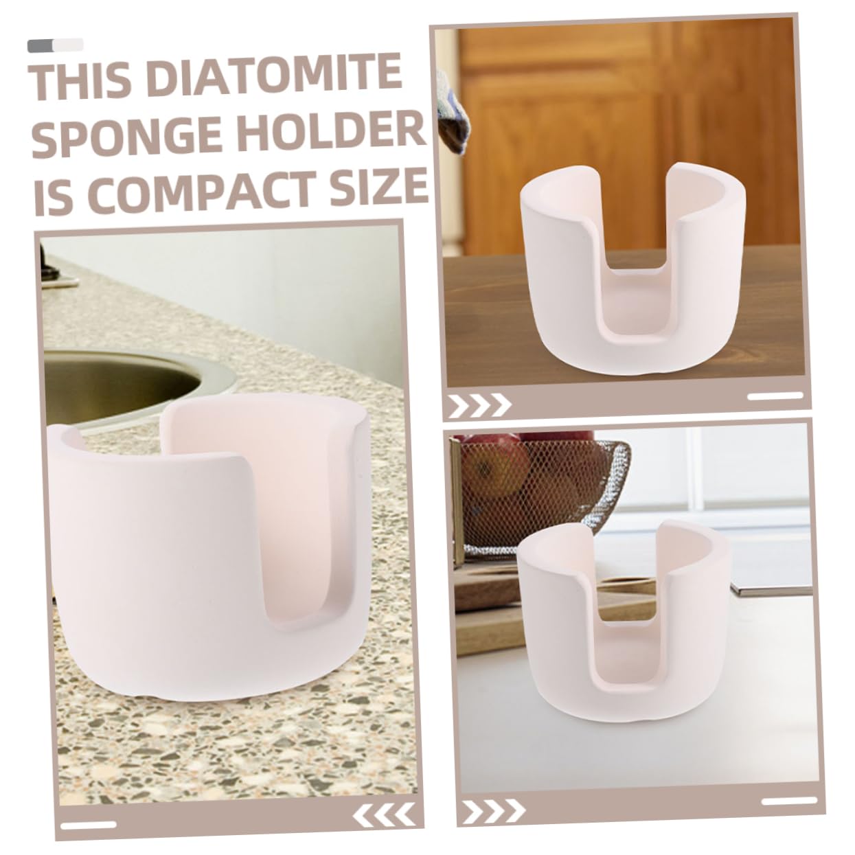 Cabilock Supporto per Spugne da Cucina Organizer da 2 Pezzi Porta Spugne per Lavello in Diatomite