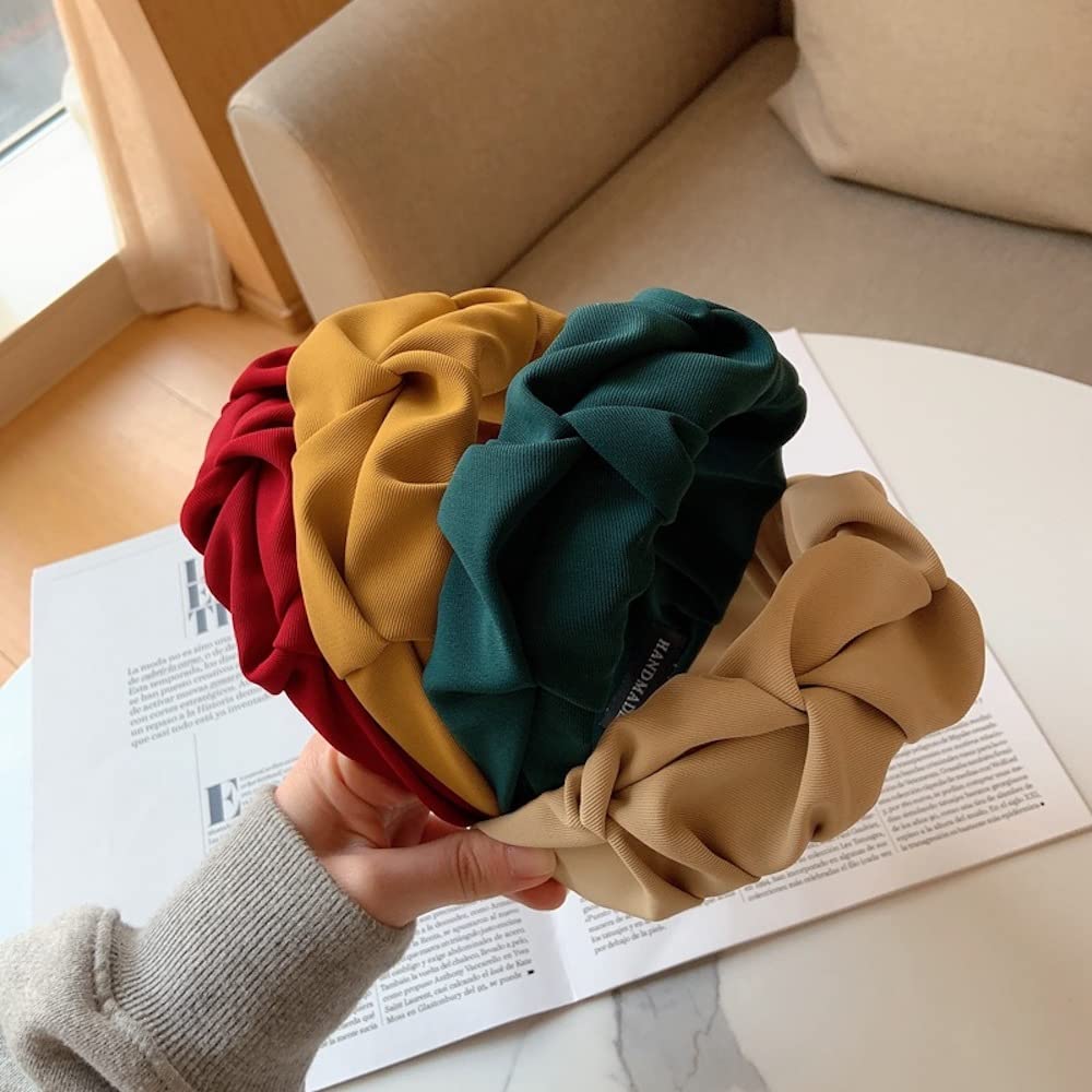 Folded Headband with Wide Brim, Hairpin, Vintage Non-Slip Wide Hairband Headband - Image 2