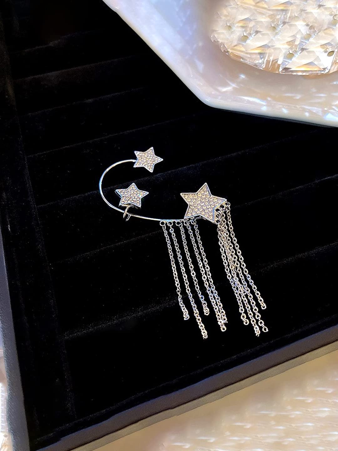 Star Tassel Dangle Earrings & Ear Cuff Set - Birthday Anniversary Gift