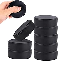 PEUTIER 8-Pack Soft Foam Ice Hockey Pucks - 3 Inch Official Size, Lightweight Non-Rubber for Safe Indoor Practice & Training (Black)