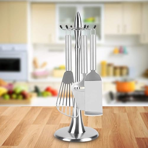 Miniatura 6 de Fydun Less Steel Cookware Rack Kitchenware Spa Spoon Rotating Storage Rack Wide Range Of Uses
