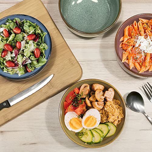 Maia Dinnerware Sets Plates And Bowls Sets 30 Ounce Mixing Bowls Ramen Bowl Set 6 Inch Soup Bowls Serving Bowls Ceramic Fruit Bowl Set Of 4 For Pasta Salad Cereal Kitchen #TOP2