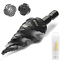 Vista 1 de Broca de cobalto M35 con cuatro flautas en espiral, 3/16 a 7/8 pulgadas (12 tamaños de paso), ideal para metal, acero inoxidable, madera, plástico