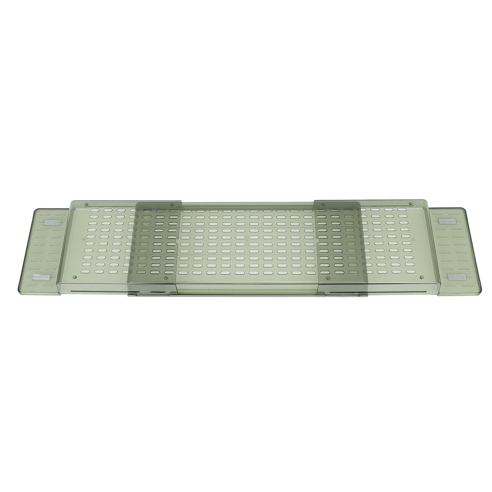 Cryfokt Bandeja para Bañera, Longitud Ajustable 56, 5 Cm a 80 Cm, Bandeja para Bañera, Carrito para con Múltiples Orificios de Drenaje, Plástico Pet para, Inodoro, Almacenamiento de Ducha (Verde