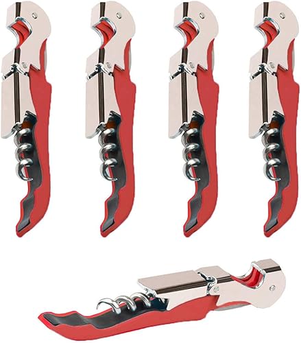 Juego de sacacorchos profesional para camareros (4 unidades), mejorado con bisagras de acero inoxidable resistente, llave de vino para camareros de